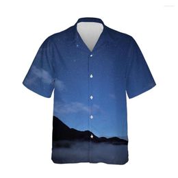 Men's Casual Shirts Jumeast 3D Universe Decorative Women's Short Sleeve Summer Breathable Loose Shirty Streetwear Clothing