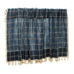 Curtain Lattice Hanging Gingham Curtains Plaid Small Window Shades Home Partition Japanese-style