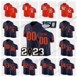 Custom NCAA College Fighting Illini Football Jerseys Isaiah Williams Kendrick Green Chase Brown Casey Washington Josh Imatorbhebhe Custom Any Name Any Number