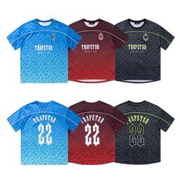 Mens T-shirts Trapstar Football Jerseys Summer Casual t Shirt Womens Streetwear Short Sleeve Quick Drying Cool T-shirt Be8u