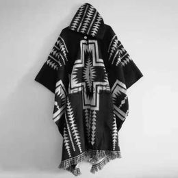 Mens Hoodies Sweatshirts Spring Vintage Ethnic Printing Sweater Poncho Men Hoodie Pullover Knitted Outwear Streetwear Loose Cloak Fashion Men Casual C J230629