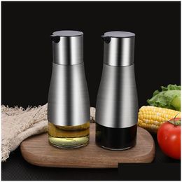 Cooking Utensils Stainless Steel Glass Olive Oil Dispenser Vinegar And Soy Sauce Bottle Controllable No Drip Design 11Oz/320Ml Jk200 Dhgnr