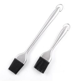 Bbq Tools Accessories Sile Sauce Basting Brush Stainless Steel Handle Pastry Barbecue For Cooking Marinating Jk2007Xb Drop Deliver Dhnds
