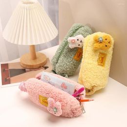 Kawaii Cartoon Animals Plush Pouch Pencil Case Bag Key Chain Wallet Coin School Supplies Gift