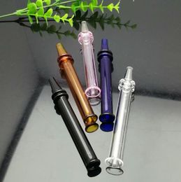 Glass Smoking Pipes Manufacture Hand-blown hookah Bongs Coloured double wheel glass suction nozzle