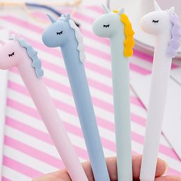 Pens 32 Pc/Lot Macaroon Unicorn Horse Water Signature Gel Ink Pen/Creative Cartoon Student Office Stationery /Children Prize Gift