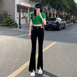 Woman Jeans Flare Low Waist Slim High Elastic Jeans For Women Pants 2023 Korean Fashion Girlfriend Denim Pant