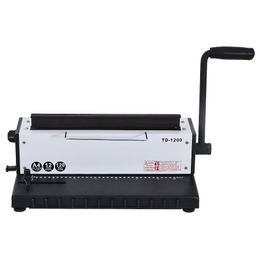 Machine TD1200 Manual Spiral Wire Binding Machine Metal 34 Punching Hole File Menu Photo Album A4 Paper Document Binder Puncher Machine