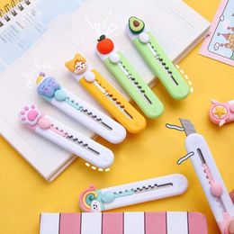 Knife 36 pcs/lot Cat Paw Avocado Fruit Utility Knife Cute Paper Cutter Cutting Paper Razor Blade Office School Supply Stationery gift