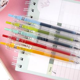 Pens M G Kawaii 24 Colors/lot Retractable Gel Pen 0.5mm Colour Ink Japanese Gel Ink Pens Korean Gelpen For School Supplies Stationary