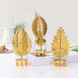 Candle Holders Nordic Leaf Shape Holder Candlestick Romantic Candlelight Candelabra For Home Party Restaurant Decoration Centrepiece