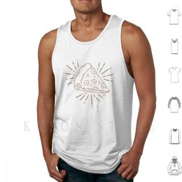 Men's Tank Tops Vintage Pepperoni Pizza Vest Cotton Funny Food Cute Retro Cartoon Cheese Cool