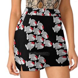 Skirts Red Cap Tancho Ranchu Goldfish In Group Black Background Trending Fashion Skirt Summer Printed Women Sport