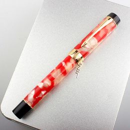 Pens High Quality Business JinHao 100 Acrylic Fountain Pen Color Spin Golden Arrow Medium 0.60.7mm Nib Office Supplies Pen