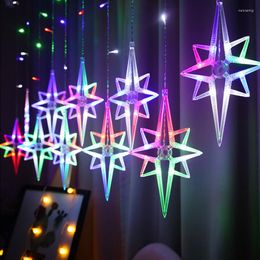 Party Decoration Christmas Lights Polaris Elk Bell Lamp Led String Light Decor For Home Room Curtains Fairy Garland Navidad Year