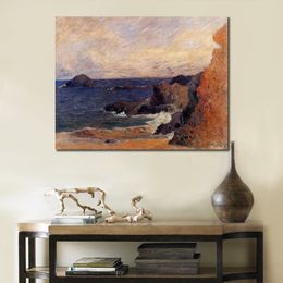 Figurative Art on Canvas Coastal Landscape Paul Gauguin Paintings Handmade Modern Artwork Kitchen Room Decor