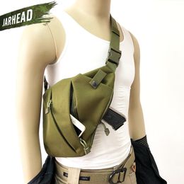 Outdoor Bags Outdoor Tactical Storage Gun Holster Shoulder Bags Men Anti-theft Chest Bag Nylon Sports Hunting Crossbody Pistol Bag 230629