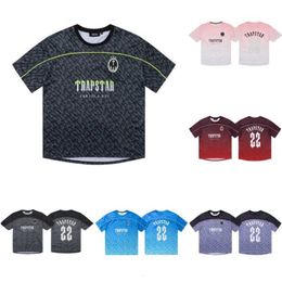 Mens Trapstar t Shirt Football Jersey Summer Casual Loose Short Sleeve Hip Hop High Streetwear Stree Fashion Tops Zzo8