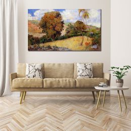 Figurative Art on Canvas Meadow in Martinique Paul Gauguin Paintings Handmade Modern Artwork Kitchen Room Decor