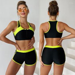 Women's Swimwear 2023 Women Sexy Two Pieces Tankini Swimsuit Swim Beach Sport Sets Shorts Bathing Suit Bodysuit Green Black