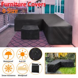 Dust Cover Waterproof Furniture Covers Rainproof Anti UV Outdoor L Shape Corner Sofa Rattan Patio Garden All Purpose Protective 230628