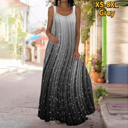 Casual Dresses Dress Women Plus-size Design Print Floor XS-8XL 2023 Summer And Loose Sleeveless Sexy Long