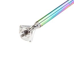 Pens 10pcs/lot Promotional Big Diamond Crystal Ball Pen Rainbow Crystal Diamond Ballpoint Pen With Customised