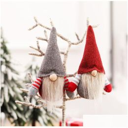 Christmas Decorations Handmade Swedish Gnome Scandinavian Tomte Santa Nisse Nordic Plush Elf Toy Table Ornament Xmas Tree Jk1910Xb D Dhrmn