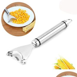 Fruit Vegetable Tools Stainless Steel Corn Stripper Cob Peeler Threshing Kitchen Gadget Cutter Slicer Ergonomic Handle Kdjk2104 Dr Dh3Wf