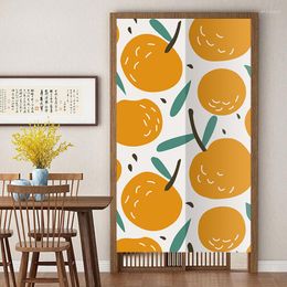 Curtain Fruit Shop Good Luck Blessings Yellow Green Orange Avocado Entrance Welcome Curtains For Kitchen Door Without Rod