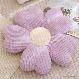 Cushion/Decorative Unique Flower Full Filling Floor Cushion Cherry Blossom Petal Shape Stuffed Flower Plush Sofa Cushion Decorative R230629