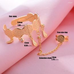 Bangle Wando Gold Color Stamp Baby Coin Bracelet Women Girl African Children Jewelry Man Arab Gift