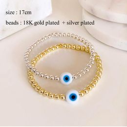 Strand Go2boh Stretch Bracelets Hight Quality Gold Colour & Silver Beads Bracelet For Women Jewellery Accessories Pulseras Femme