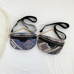 Bel Çantaları Etnik Crossbody Çanta Kadın Göğüs Ulusal Vintage Omuz Moda Işlemeli Kemer Çantası