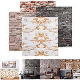 3D Wall Panel 10pcs 3D Brick Wall Paper for Living Room Bedroom TV Wall Waterproof Self-Adhesive Wallpaper Foam Plastic DIY Wall Stickers 230628