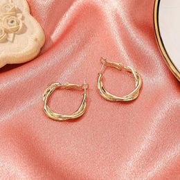 Hoop Earrings U-Magical Vintage Twisted Gold Colour Earings For Women Girls Temperament Circle Elegant Fashion Jewellery Female