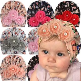 Hats Baby Beanies Born Hat Soft Floral Print Girls Turban Infant Toddler Cap Bonnet Kids Beanie Pography Props