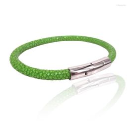 Charm Bracelets Leather Green Stingray Bracelet For Women & Men Jewelry 2023 Luxury Thailand Bangle