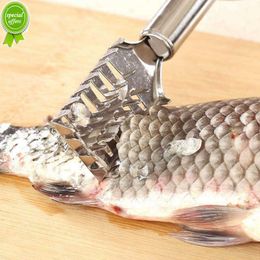 New Stainless Steel Fish Scale Planer Kitchen Gadgets Stainless Steel Fish Killing Brush and Scale Scraper Kitchen Accessories