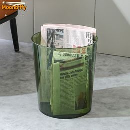 Waste Bins Luxury Transparent Trash Can Without Lid Garbage Bin Home Office Rubbish Nordic Garbage Container Waste Basket Kitchen Dustbin 230628