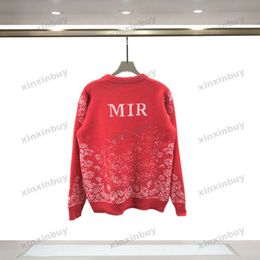 xinxinbuy Men women designer Sweatshirt Hoodie Floral jacquard Jacquard Letter sweater black red M-2XL