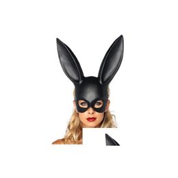 Party Masks Home Garden Women Girl Rabbit Ears Mask Black White Cosplay Costume Cute Funny Halloween Xb1 Drop Delivery Festive Suppli Dhfvr