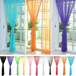 Curtain Home Decor Window Screens Living Room Bedroom Blackout Curtains Solid Transparent Gauze Tulle Drape Panel Sheer Scarf Divider