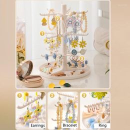 Jewellery Pouches F19D Plastic Hanging Organiser 2/3/4-Tier Earring Holder Tray Storage Display Tower Rack Gift For Women Girls