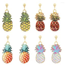 Dangle Earrings Boho Pineapple Cartoon Enamel Fruit Shape Metal Pendant Art Drop Earring Elegant Ananas For Girl Women Jewelry Gift