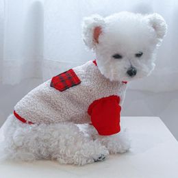 Dog Apparel Hoodie Cosy Fleece Lining Breathable Round Neck Pet Vest Clothing For Outdoor Sweater Puppy