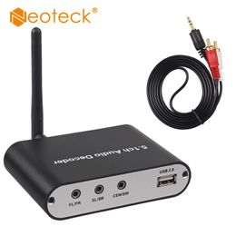 Connectors Neoteck 5.1ch Bluetoothcompatible Audio Decoder Dac Receiver Optical Adapter Coaxial Aux Usb Disk to 3.5mm Dac