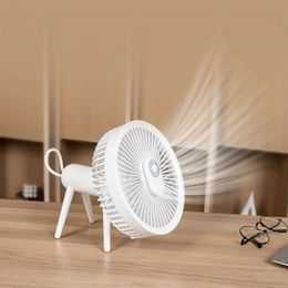 1pc Portable Folding Desktop Fan, Ceiling Fan With Light, 4 Speeds Settings Ultra Quiet, USB Rechargeable Table Fan With Light, Camping Fan Rechargeable-Upgrad Remote