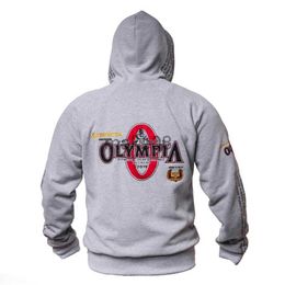 Men's Hoodies Sweatshirts New OLYMPIA Men Gyms Hoodies Gyms Fitness Bodybuilding Sweatshirt Pullover Sportswear Male Workout Hooded Jacket Clothing J230701