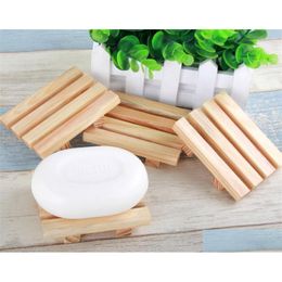 Soap Dishes Wholesale Bamboo Dish Hand Made Bathroom Holder Natural Wood Tray Deck Bathtub Shower Craft For Kitchen Kd1 Drop Deliver Dhxdh